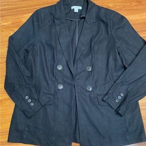 Liz Claiborne Black Double-Breasted Blazer